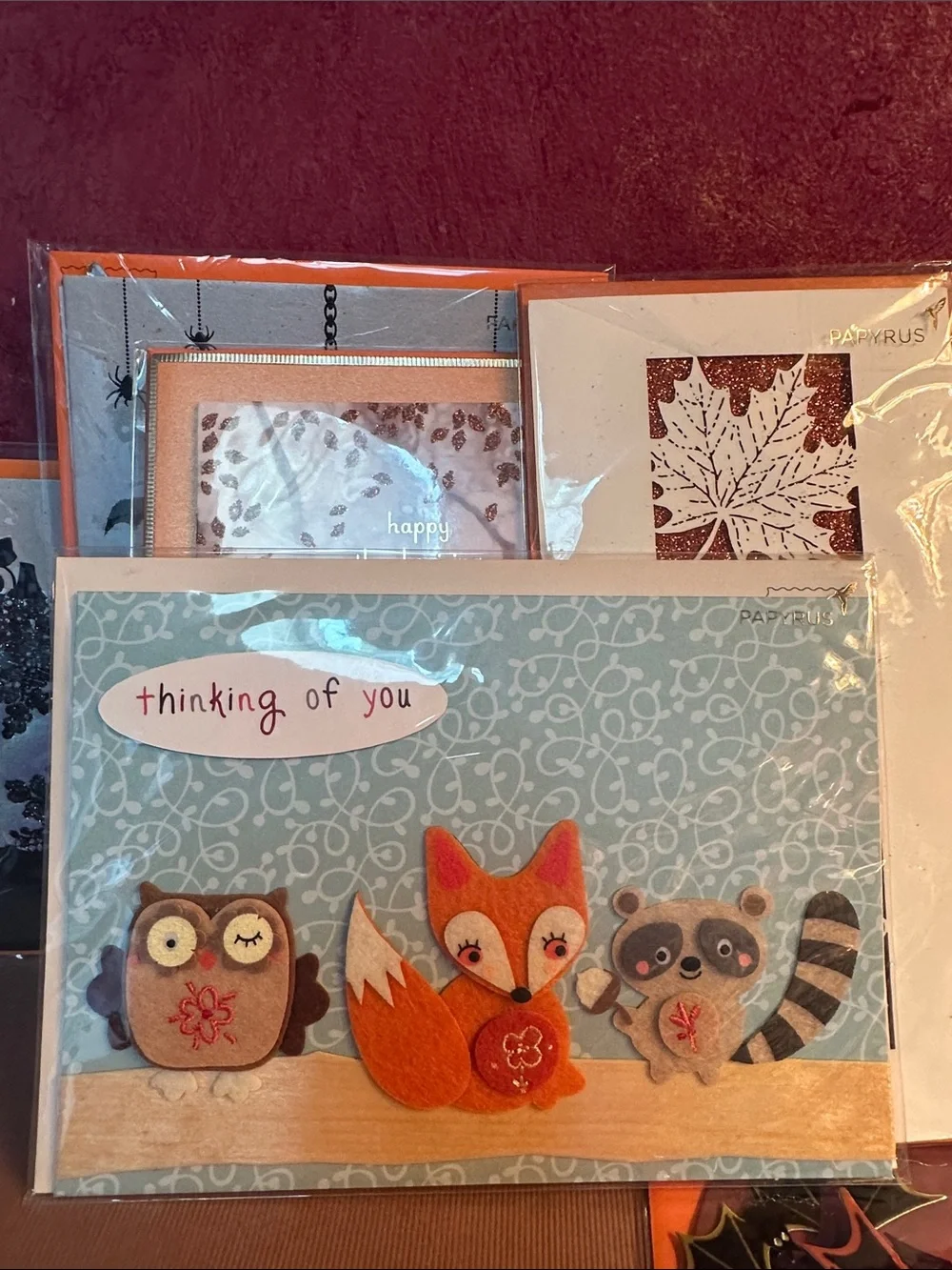 PAPYRUS set of  7 Halloween & Autumn Greeting Card Assortment ,Thanksgiving set